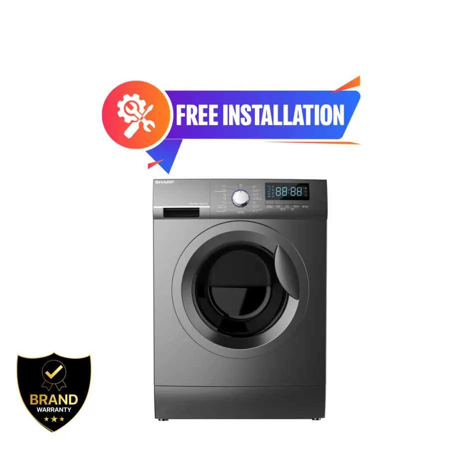 Sharp 7kg Front Loading Washing Machine (ES-FE712DLZ-S)