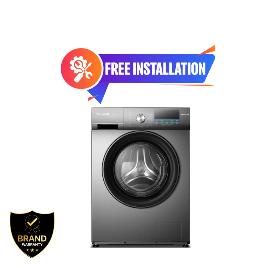 Sharp 7kg Front Loading Inverter Washing Machine (ES-FEI712DLZ-S)