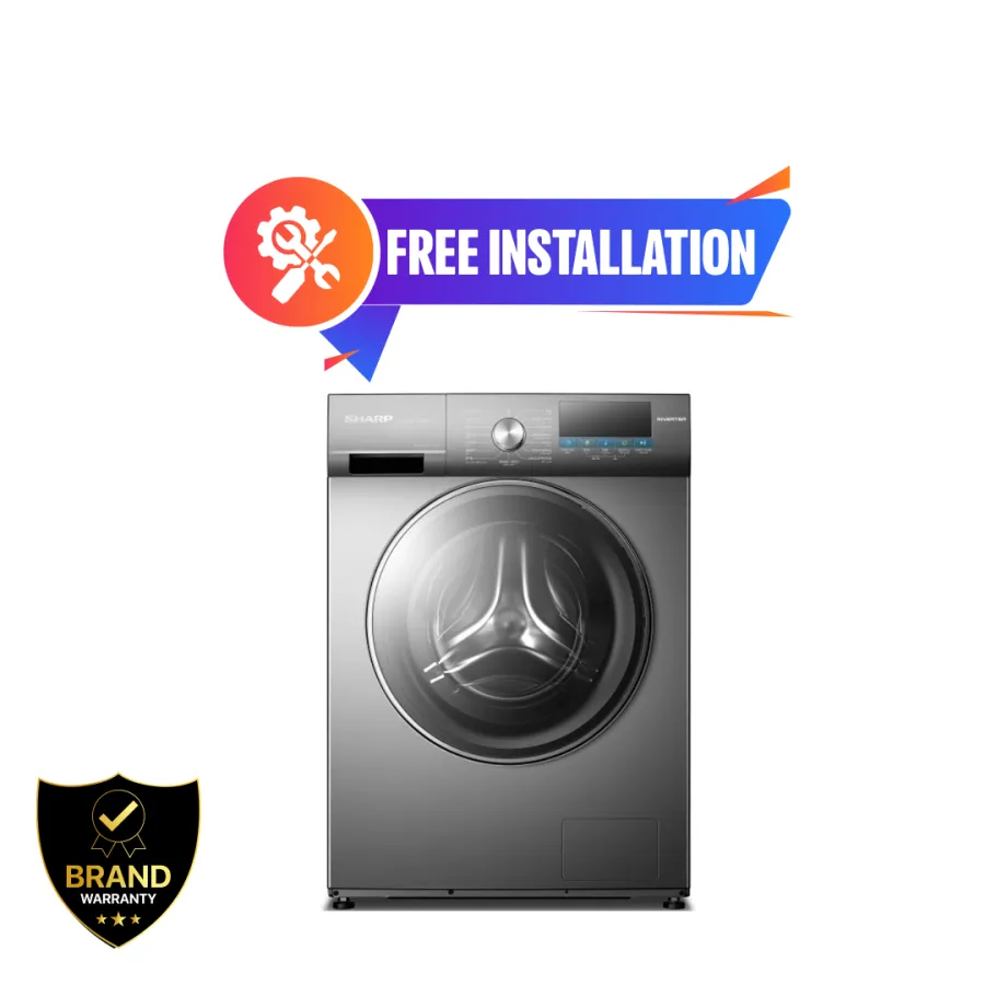 Sharp 10kg Front Loading Inverter Washing Machine (ES-FSI1012DLZ-S)