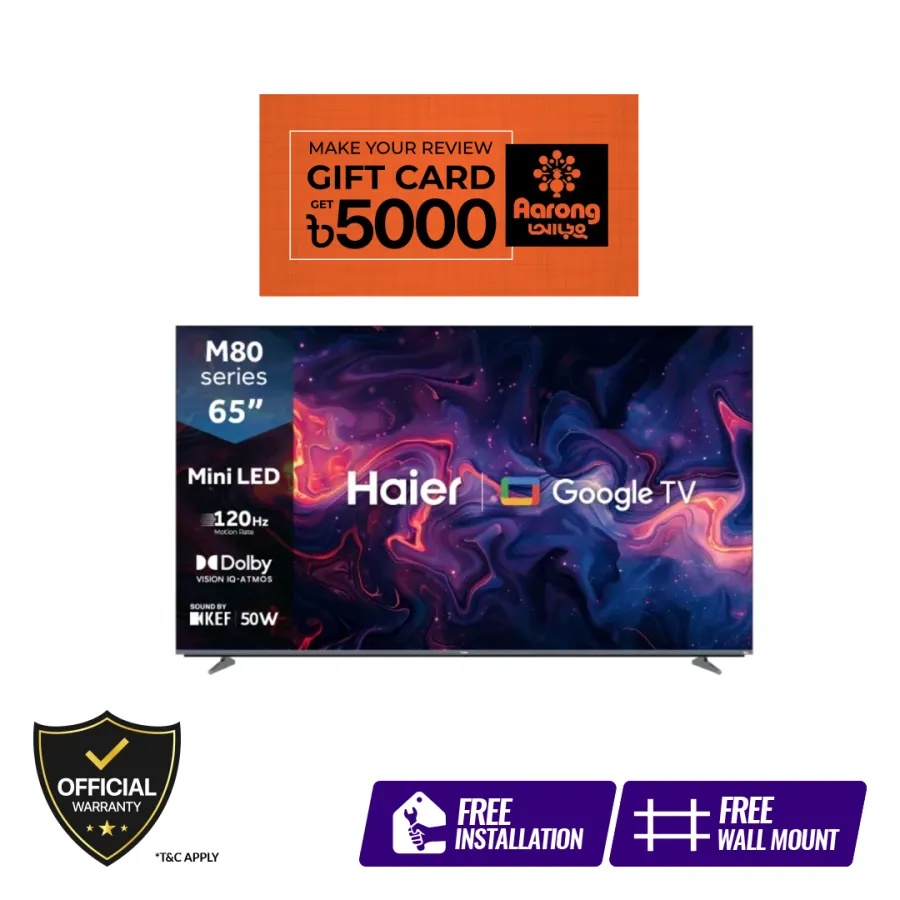 Haier 65 Inch Mini LED 4K Google TV (H65M80FUX)
