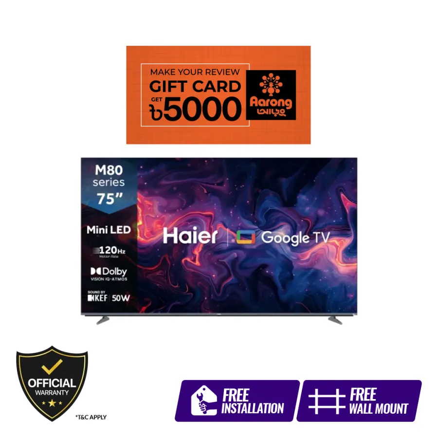 Haier 75 Inch Mini LED 4K Google TV (H75M80FUX)