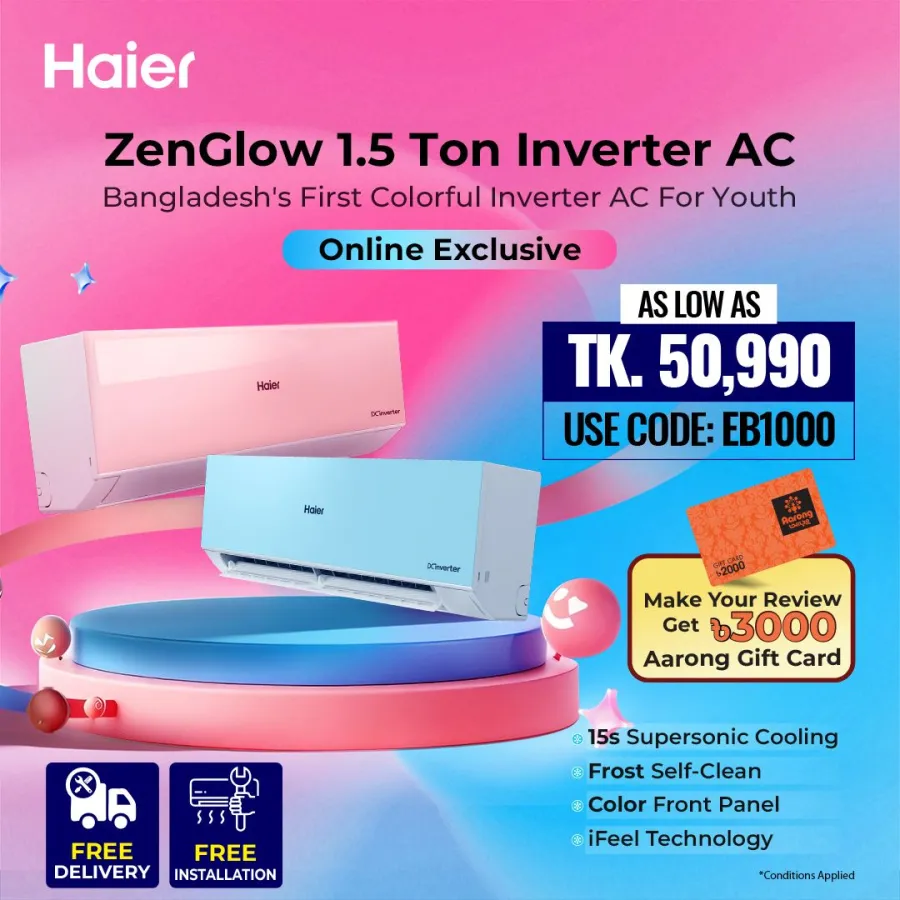 Haier 1.5 Ton ZenGlow Inverter AC (ZenGlow-18INVPX6)