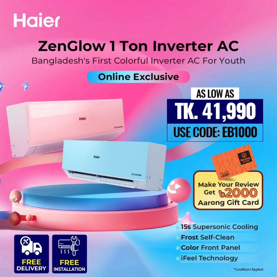 Haier 1 Ton ZenGlow Inverter AC (ZenGlow-13INVPX6)