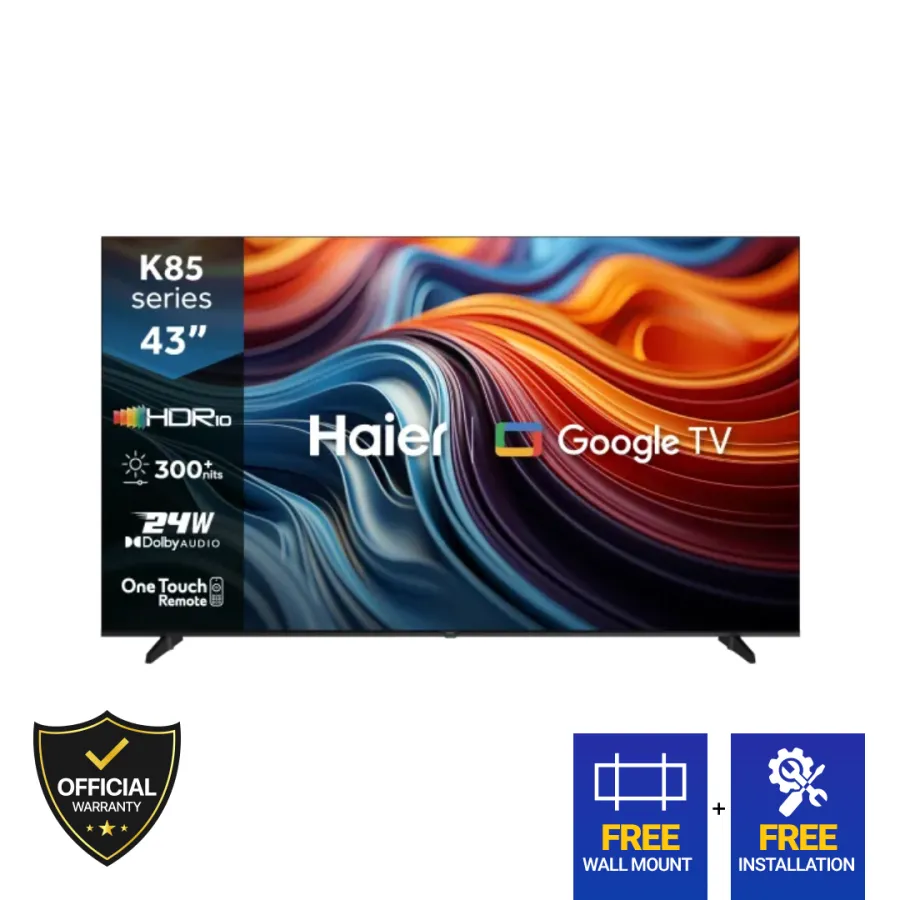 Haier 43 Inch FHD Bezel-Less Google TV (H43K85FFX)