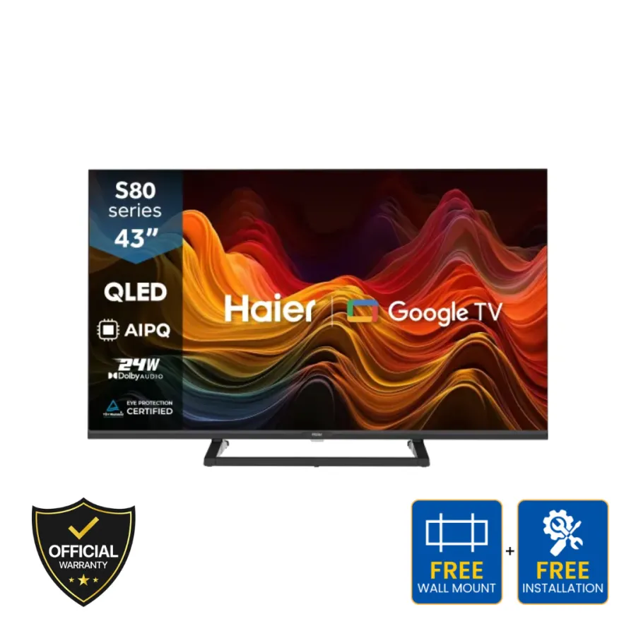 Haier 43 Inch QLED 4K UHD Google TV (H43S80GUX)