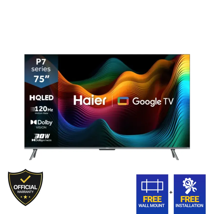 Haier 75 Inch HQLED 4K Google TV (H75P7UX)
