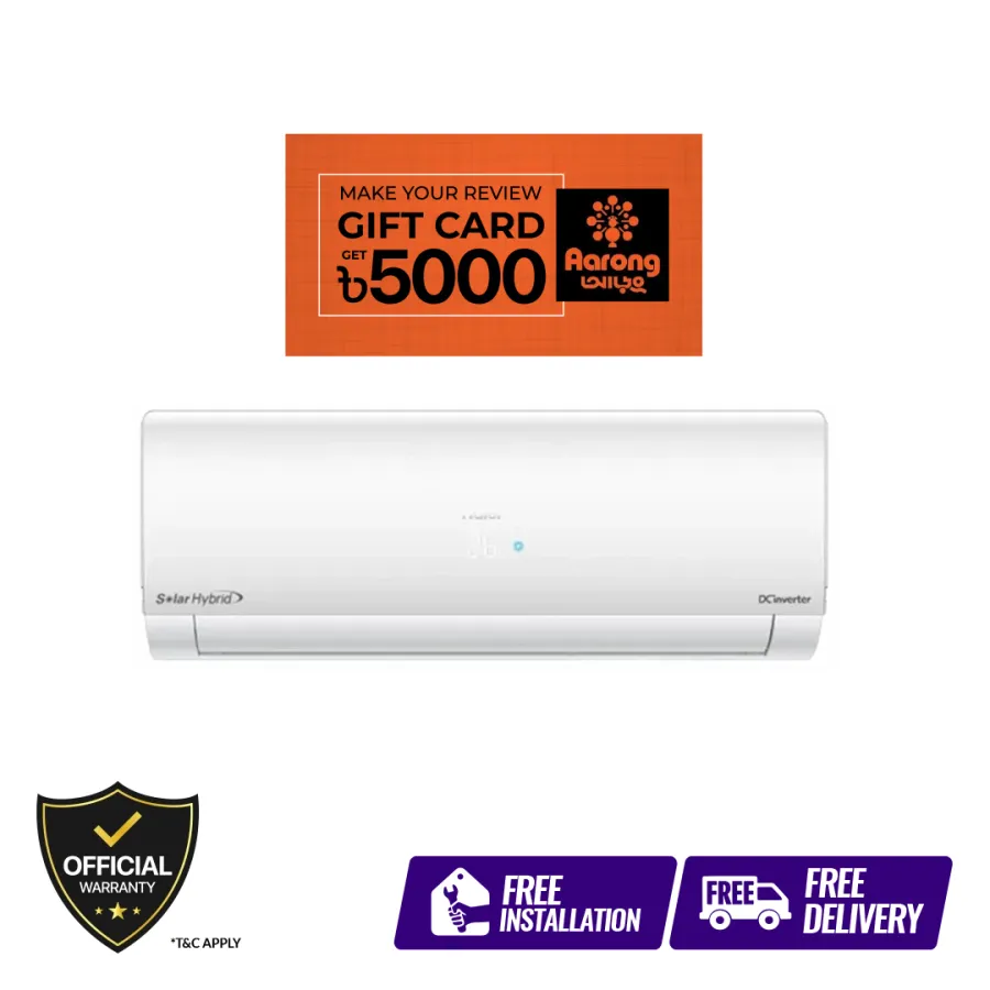 Haier Solar 1.6 Ton Hybrid Inverter AC [HSU-19SolarCool (INV)(Wifi)(FA)]
