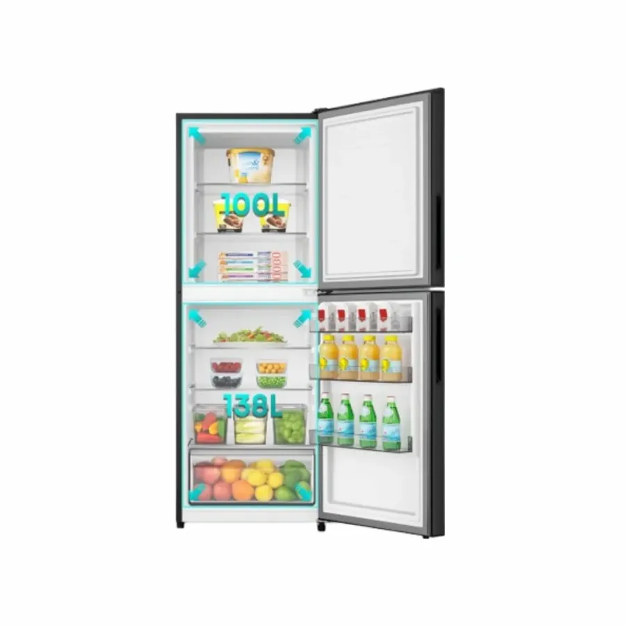 Hisense 238 Liters TMF Inverter Glass Door Refrigerator (RT1G236NARB/BD3)