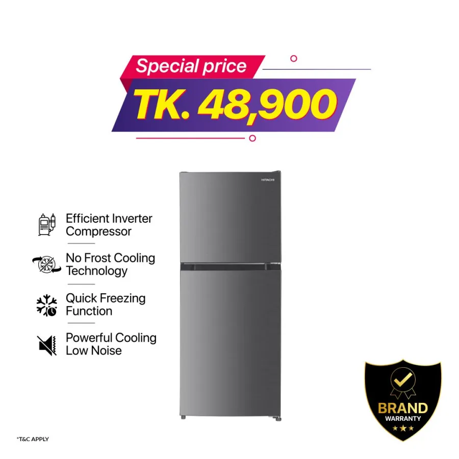 Hitachi 198 Liters 2 Doors Inverter Refrigerator (HRTN5198MXMD)