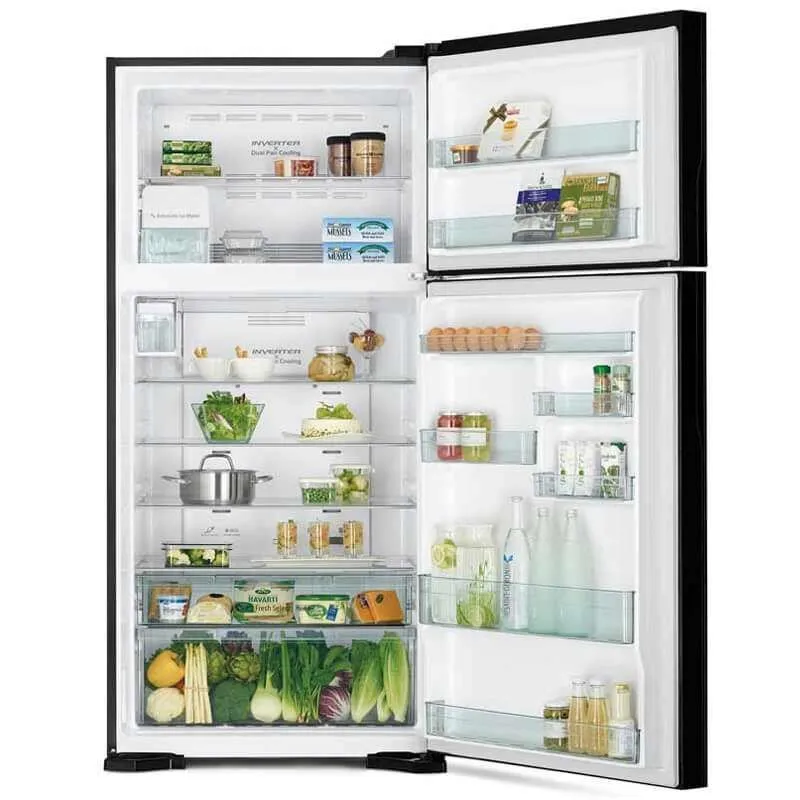 Hitachi 601 Liters Big 2 Glass Series No Frost Refrigerator (RVG690P7PB-KD-GBK)