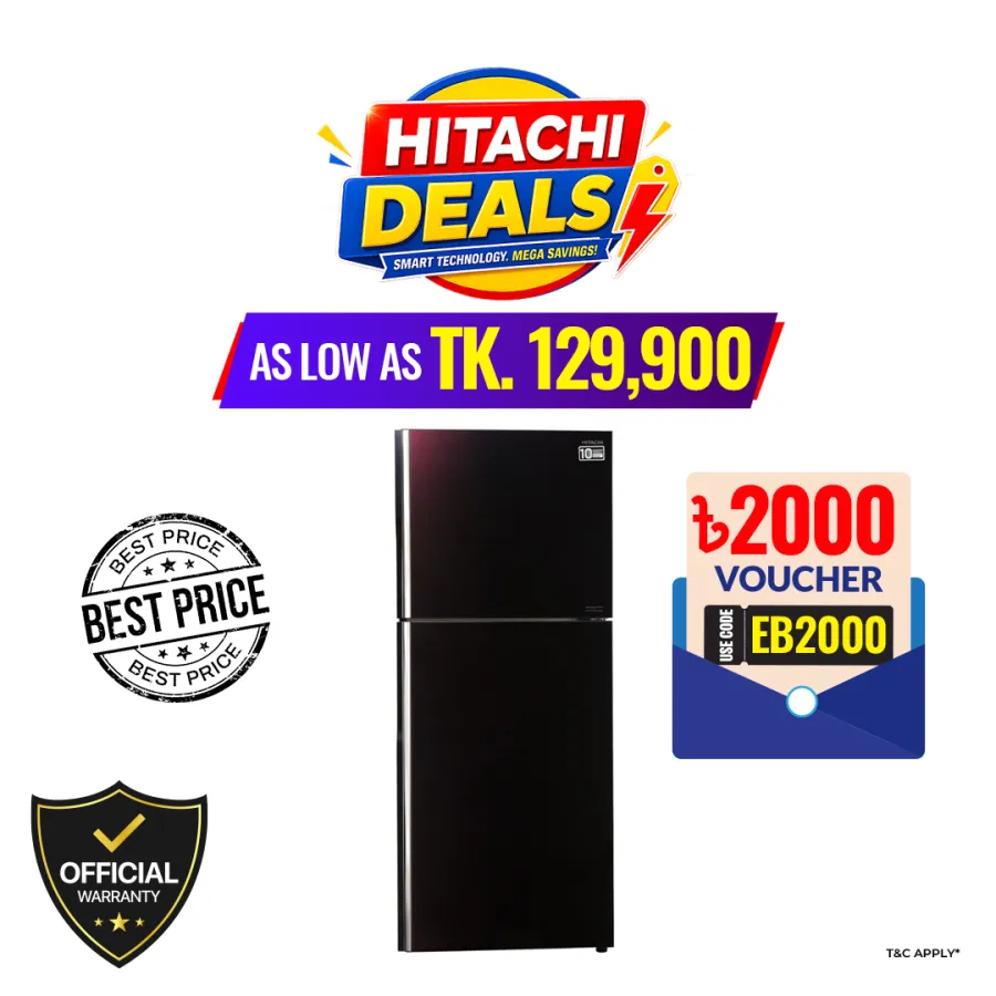 Hitachi 443 Liters Stylish Line Refrigerator (R-VG490P8PB-KD-XRZ)