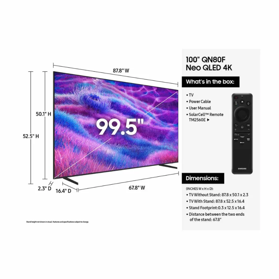 Samsung 100 Inch Neo QLED 4K AI Smart TV (100QN80F)