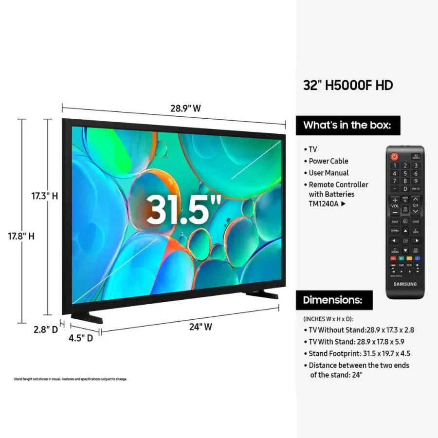 Samsung 32 Inch HD Smart TV (32H5000F)