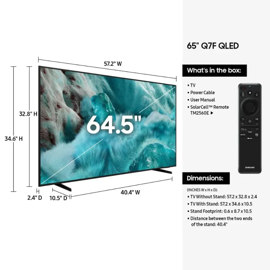 Samsung 65 Inch QLED 4K Vision AI Smart TV 2025 (65Q7F)